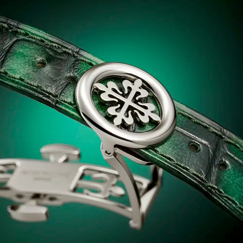 Patek Philippe Grand Complications 24hr-Alarm 18ct White Gold Green Textured Dial Watch - Berry's Jewellers