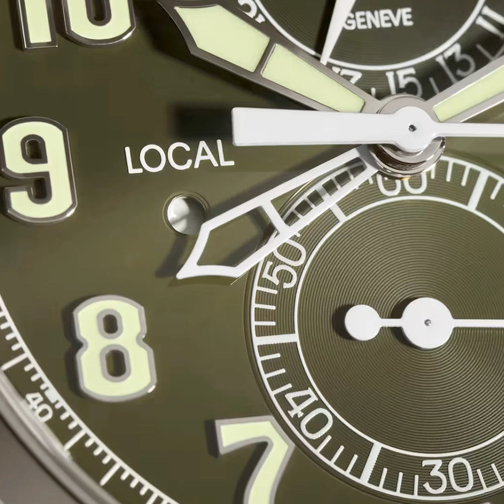 Complications Calatrava Pilot Travel Time Khaki Green Dial Automatic Watch 5924G-010