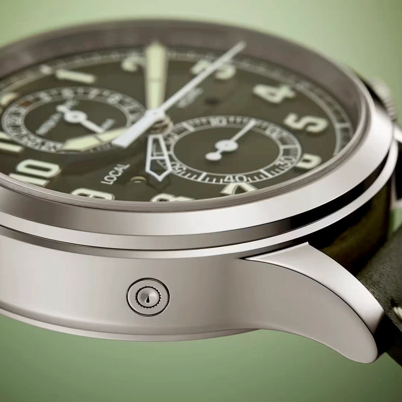 Complications Calatrava Pilot Travel Time Khaki Green Dial Automatic Watch 5924G-010