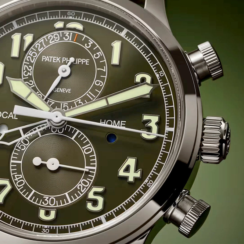 Complications Calatrava Pilot Travel Time Khaki Green Dial Automatic Watch 5924G-010