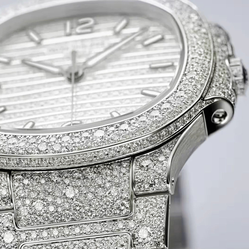 Nautilus Haute Joaillerie 18ct White Gold Full Diamond Set Ladies Watch 7118/1450G-001