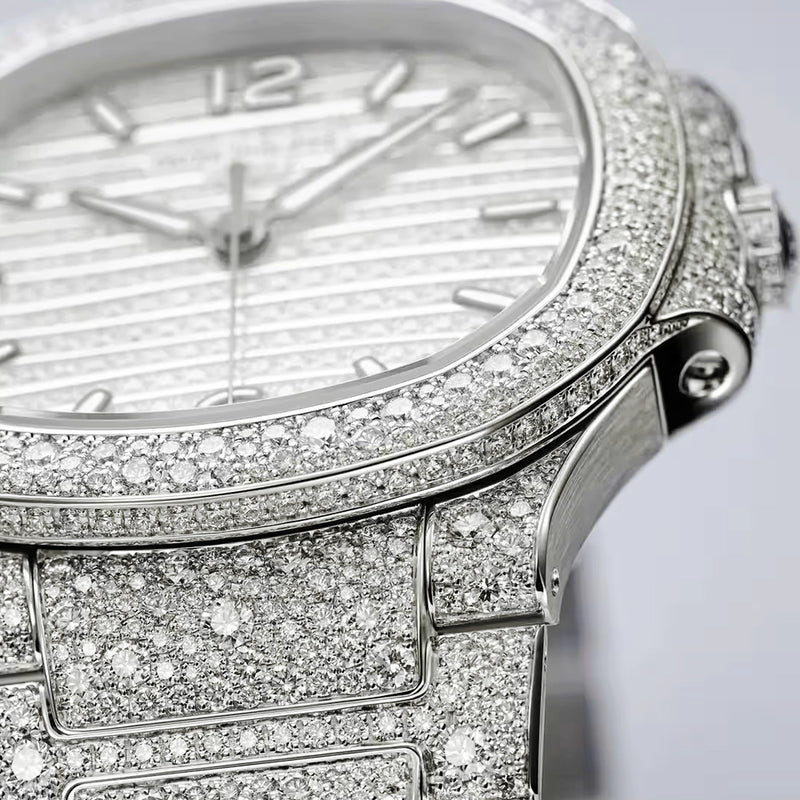 Nautilus Haute Joaillerie 18ct White Gold Full Diamond Set Ladies Watch 7118/1450G-001