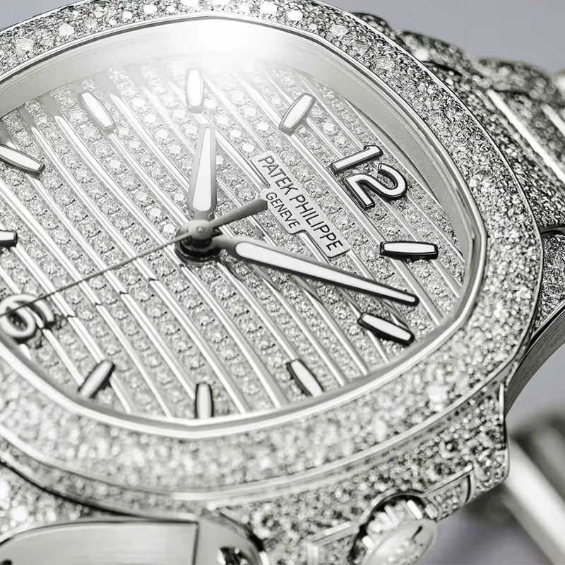 Nautilus Haute Joaillerie 18ct White Gold Full Diamond Set Ladies Watch 7118/1450G-001
