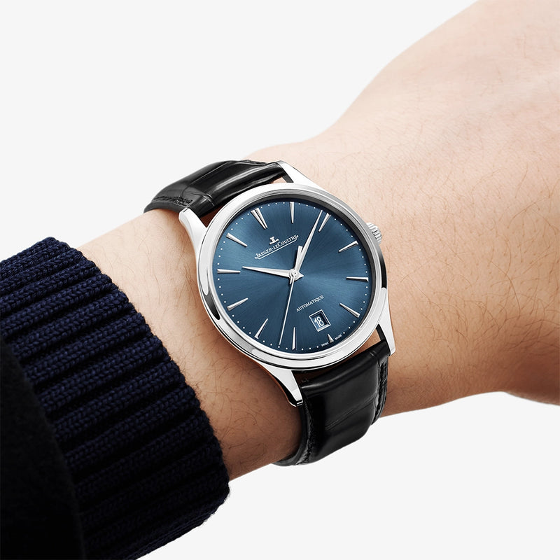 Jaeger-LeCoultre Master Ultra-Thin Date 39mm Blue Dial Mens Automatic Watch - Berry's Jewellers