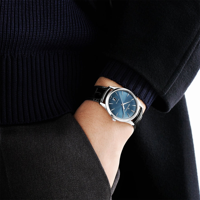 Jaeger-LeCoultre Master Ultra-Thin Date 39mm Blue Dial Mens Automatic Watch - Berry's Jewellers