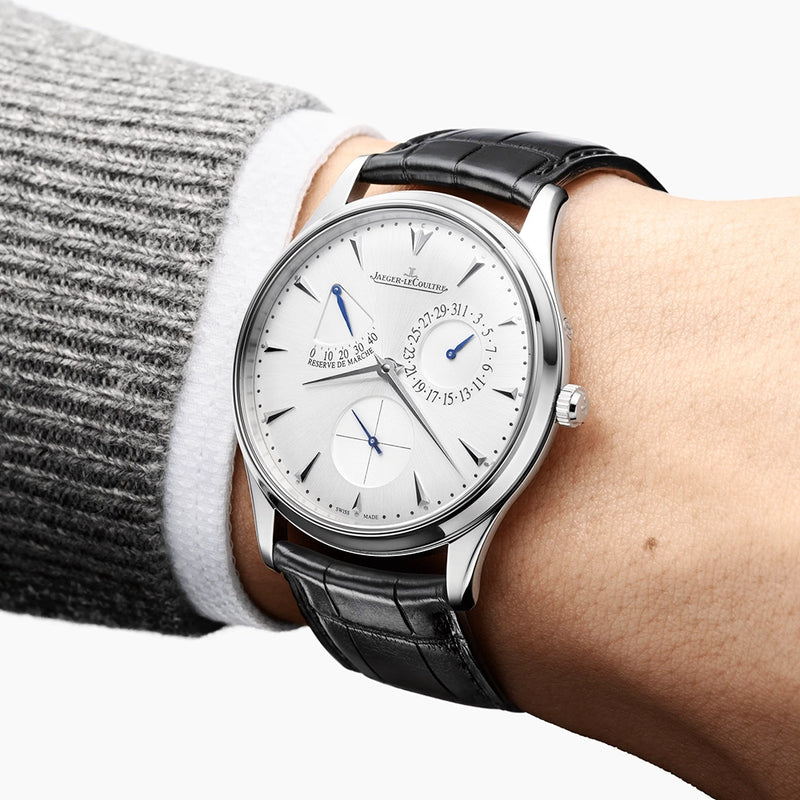 Jaeger-LeCoultre Master Ultra Thin Reserve De Marche Steel Silver Dial Automatic Men's Strap Watch - Berry's Jewellers