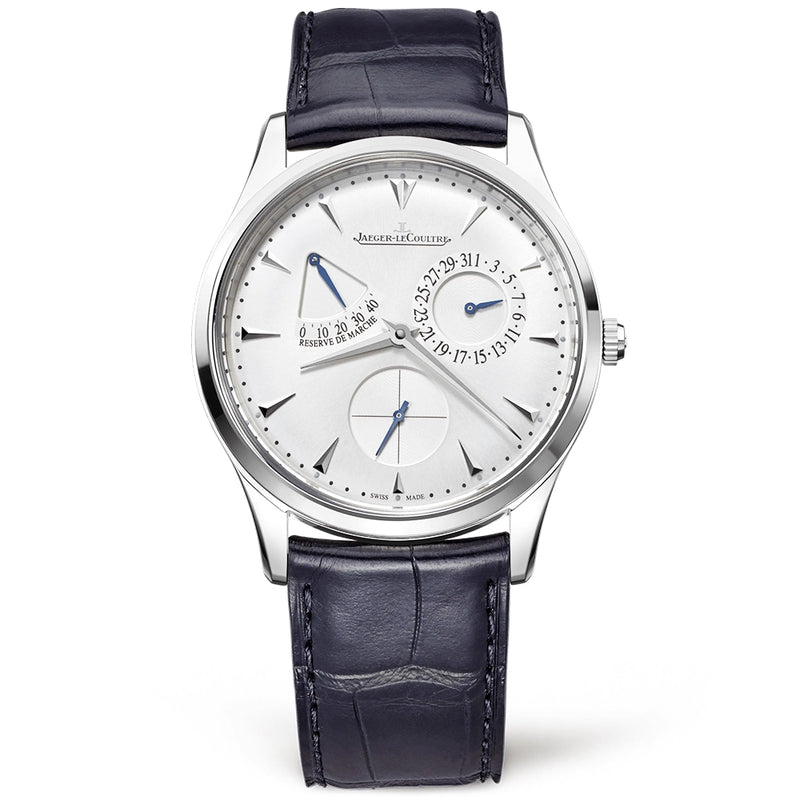 Jaeger-LeCoultre Master Ultra Thin Reserve De Marche Steel Silver Dial Automatic Men's Strap Watch - Berry's Jewellers