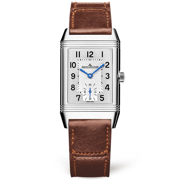 Jaeger-LeCoultre Reverso Classic Medium Silver Dial & Brown Leather Strap Watch - Berry's Jewellers