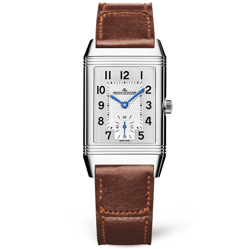 Jaeger-LeCoultre Reverso Classic Medium Silver Dial & Brown Leather Strap Watch - Berry's Jewellers