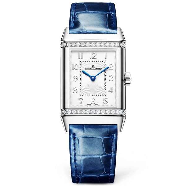 Jaeger-LeCoultre Reverso Classic Medium Duetto Silver Dial Diamond Set Watch - Berry's Jewellers