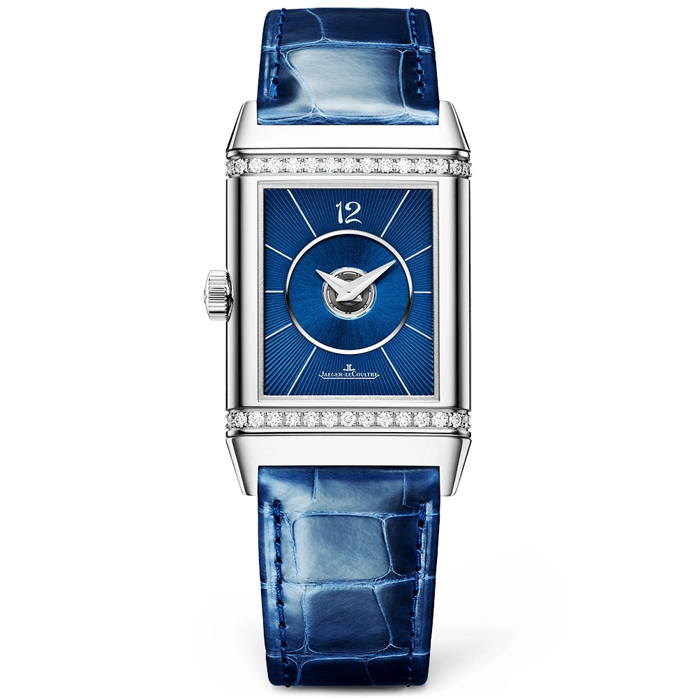 Jaeger-LeCoultre Reverso Classic Medium Duetto Silver Dial Diamond Set Watch - Berry's Jewellers