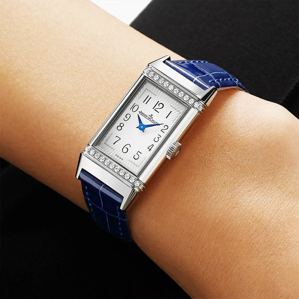 Jaeger-LeCoultre Reverso One Diamond Set Bezel & Silver Dial Leather Strap Watch - Berry's Jewellers
