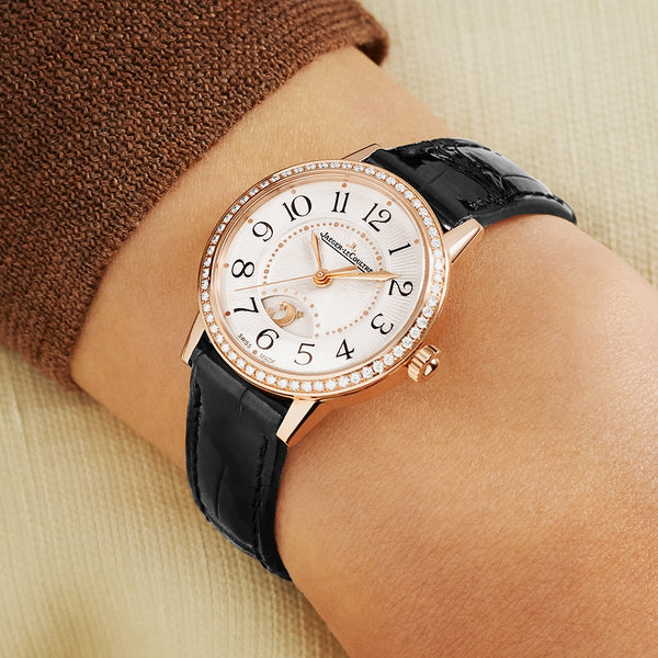 Jaeger-LeCoultre Rendez-Vous Night & Day 29mm 18ct Pink Gold Silver Dial Watch - Berry's Jewellers