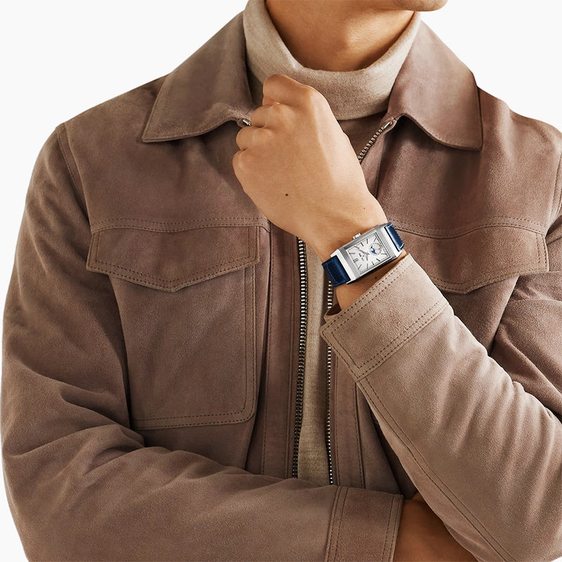 Jaeger-LeCoultre Reverso Tribute Duoface Calendar Large Silver Dial Leather Strap Watch - Berry's Jewellers