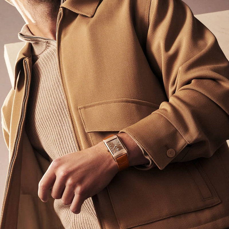 Jaeger-LeCoultre Reverso Tribute Geographic 18ct Pink Gold Mens Strap Watch - Berry's Jewellers