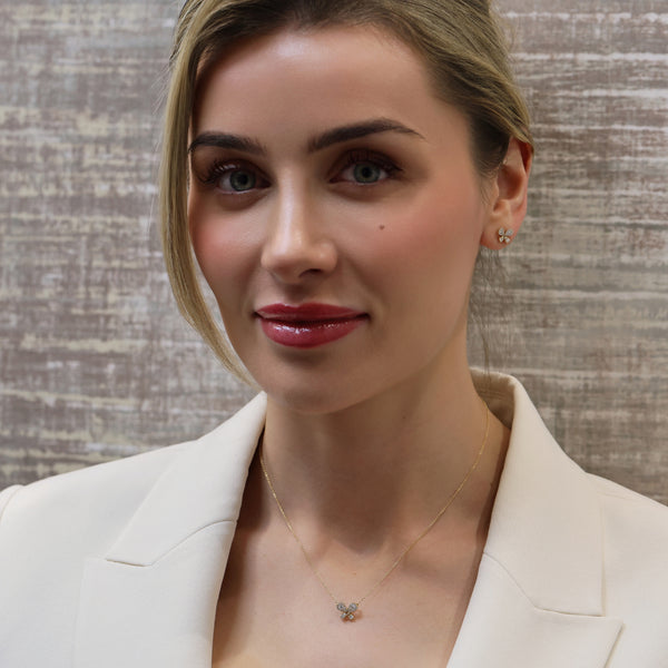 18ct Yellow Gold Pave Set Diamond Butterfly Pendant