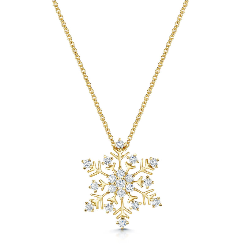 Berry's 18ct Yellow Gold Diamond Snowflake Pendant - Berry's Jewellers