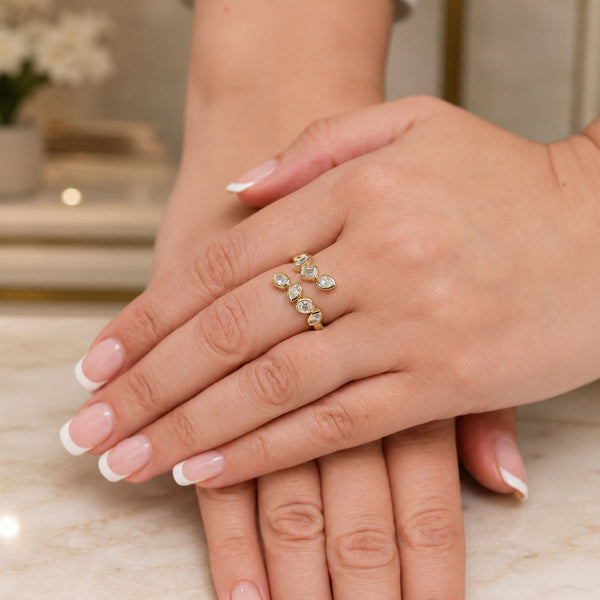 Berry's 18ct Yellow Gold Mixed Cut Diamond Twist Dress Ring - Berry's Jewellers