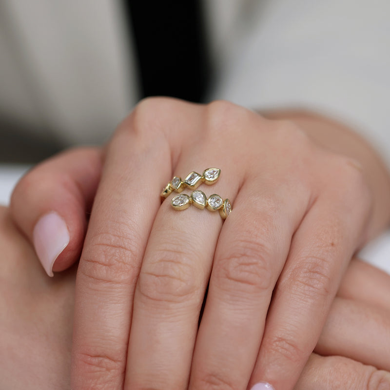 Berry's 18ct Yellow Gold Mixed Cut Diamond Twist Dress Ring - Berry's Jewellers