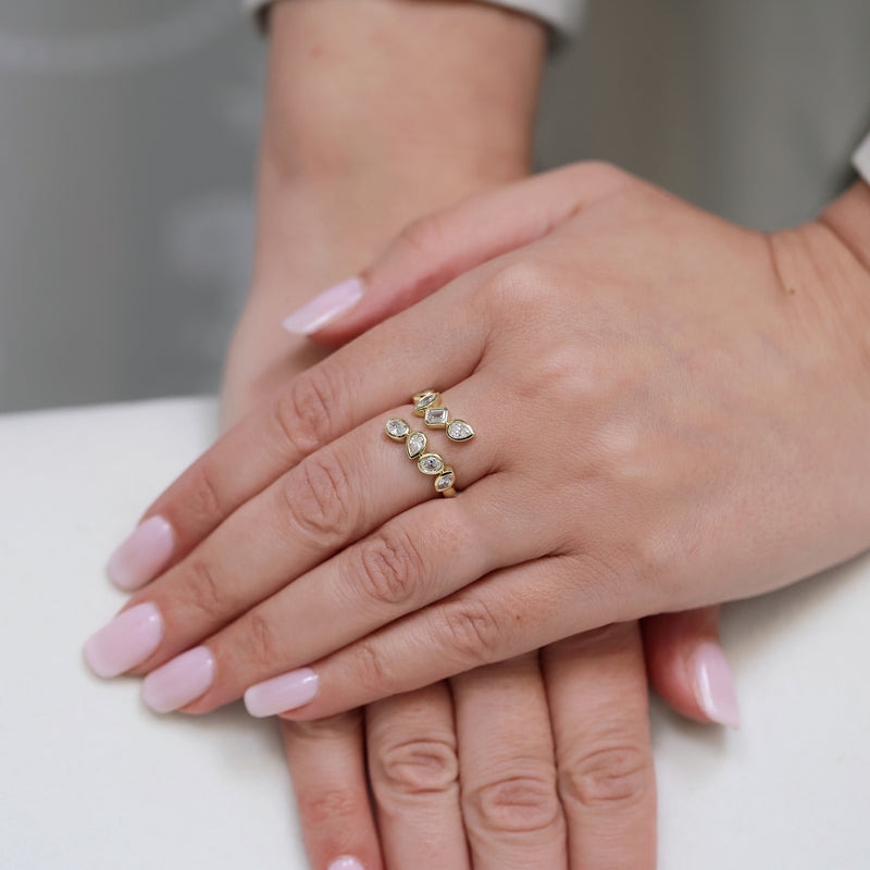 Berry's 18ct Yellow Gold Mixed Cut Diamond Twist Dress Ring - Berry's Jewellers