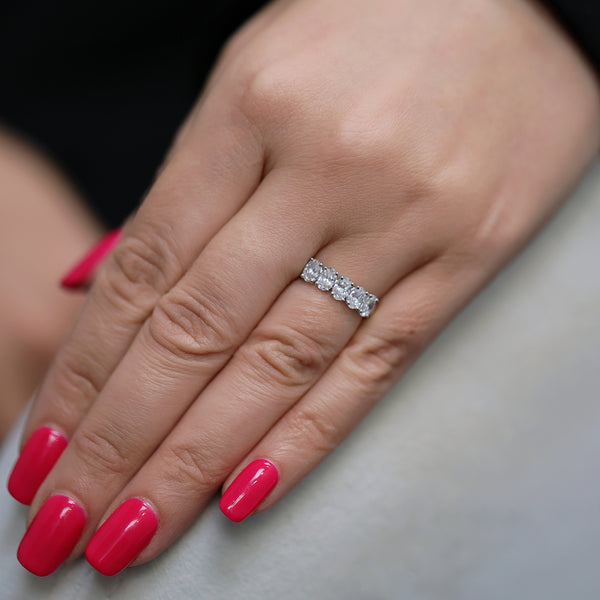 Berry's Platinum Oval Cut Diamond Five Stone Eternity Ring - Berry's Jewellers