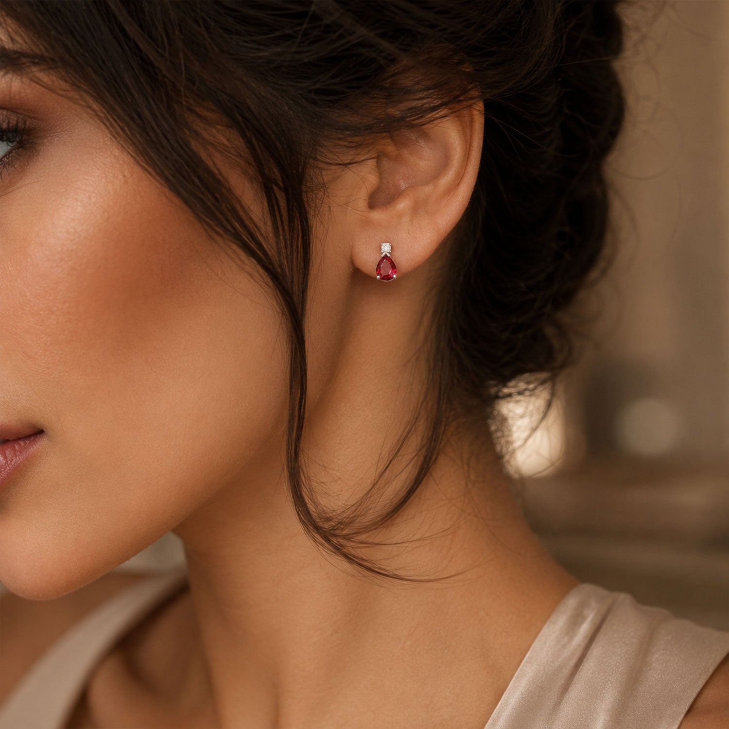 18ct Ruby And Diamond Earrings