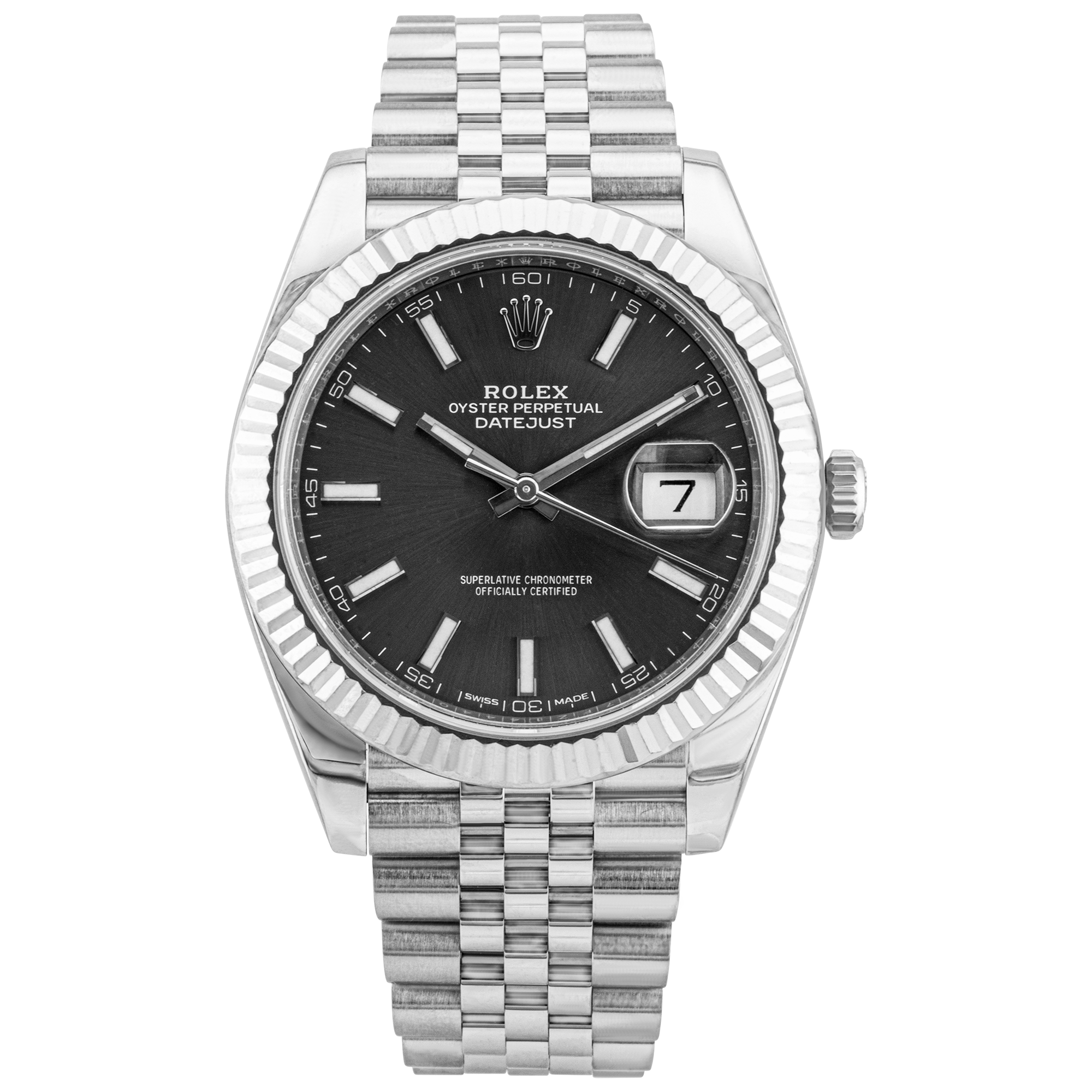 Rolex Datejust 41mm Bright Black Dial Bracelet Watch (2018) 126334