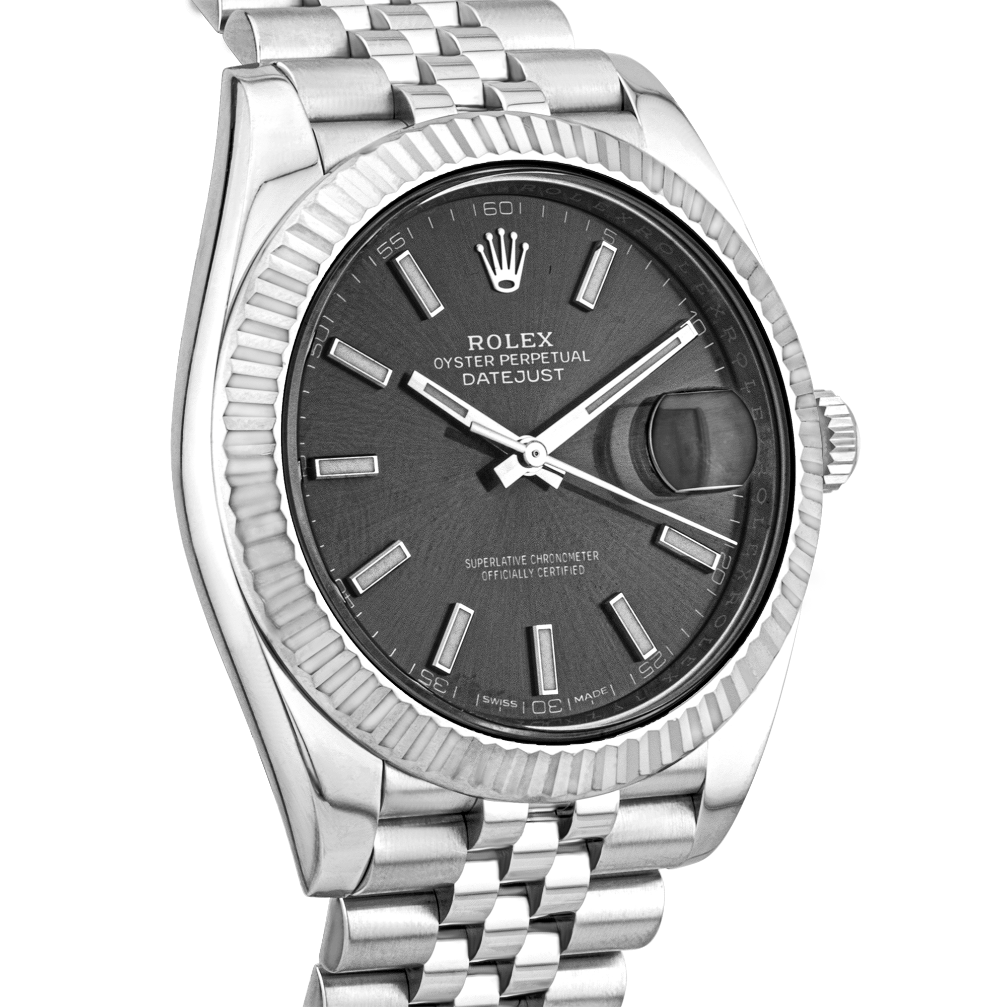 Rolex Datejust 41mm Bright Black Dial Bracelet Watch (2018) 126334