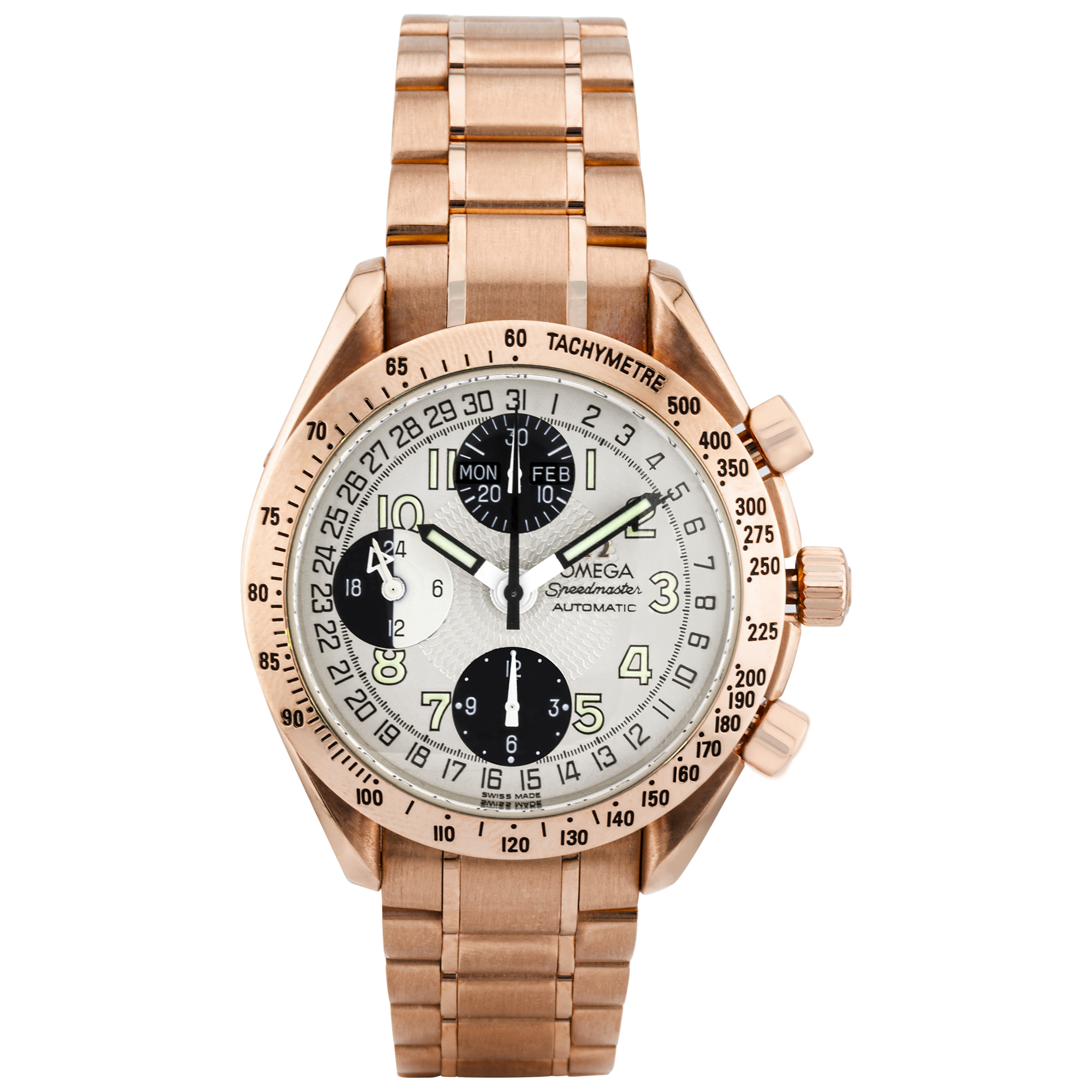 OMEGA Speedmaster 39mm 18ct Rose Gold Bracelet Watch (2005)