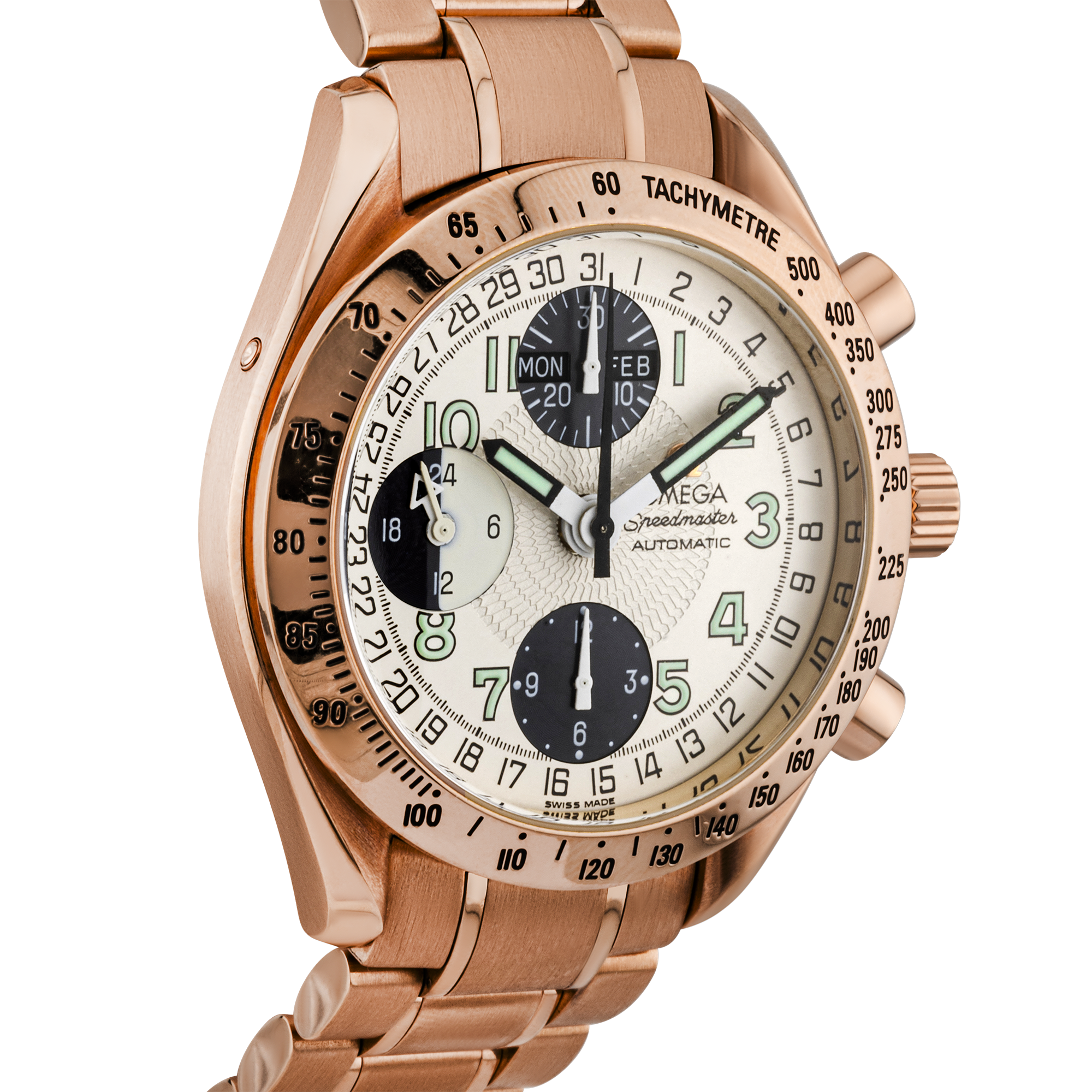 OMEGA Speedmaster 39mm 18ct Rose Gold Bracelet Watch (2005)