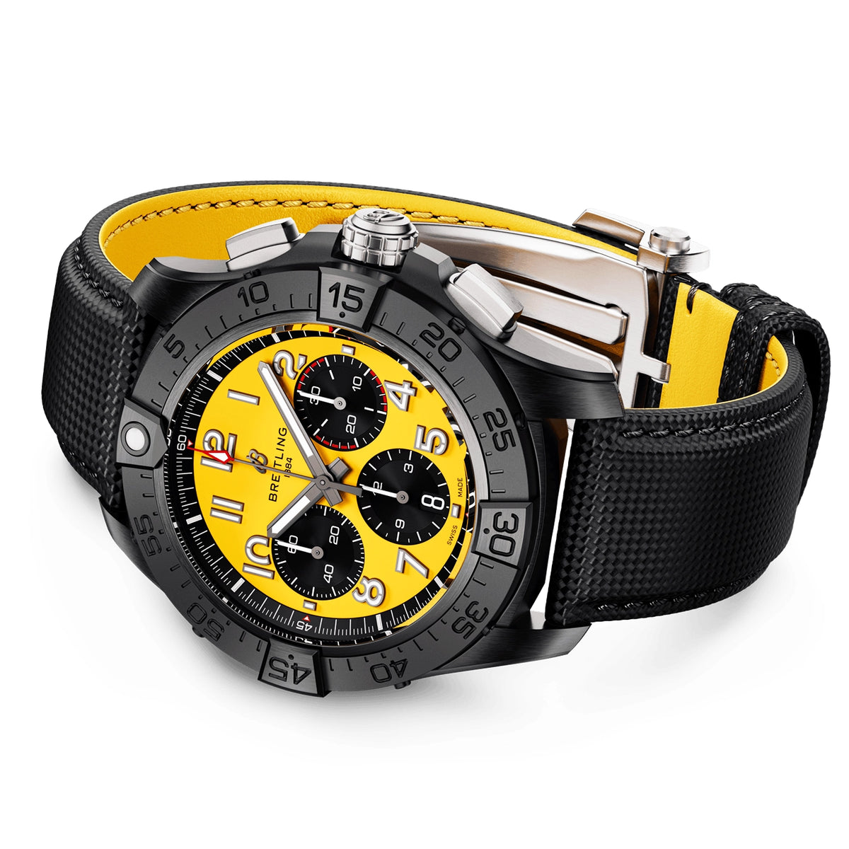 Breitling Avenger Night Mission 44mm Black Ceramic & Yellow Dial Mens Watch - Berry's Jewellers