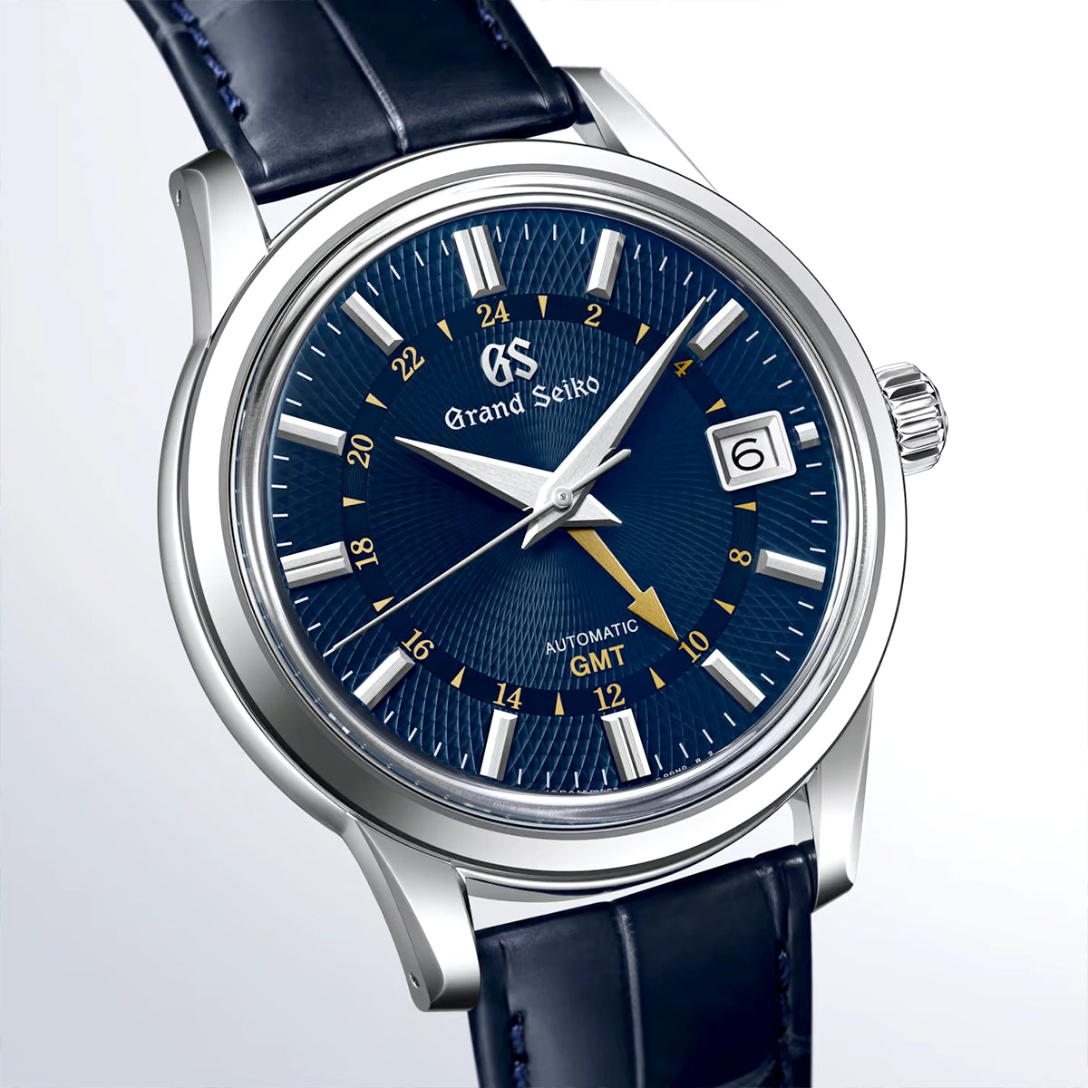Grand Seiko Elegance GMT 'Moondrop' 39mm Blue Dial Mens Strap Watch - Berry's Jewellers