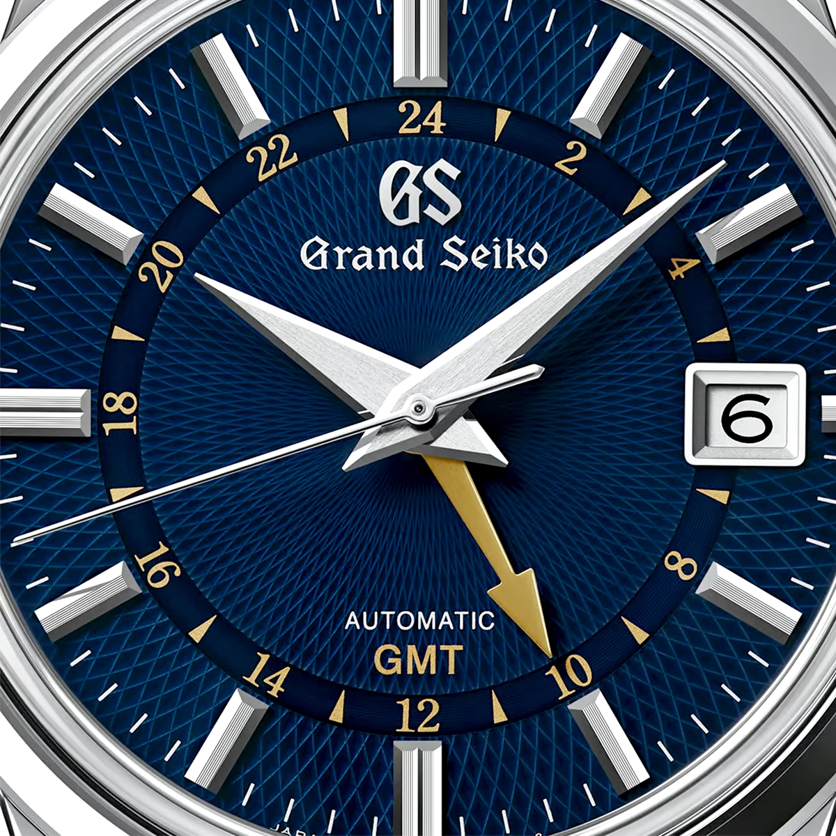 Grand Seiko Elegance GMT 'Moondrop' 39mm Blue Dial Mens Strap Watch - Berry's Jewellers