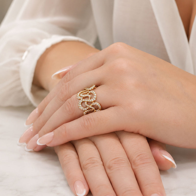 18ct Rose Gold Pave Set Diamond Ring
