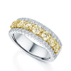 Berry's Platinum Yellow & White Diamond Three Row Dress Ring - Berry's Jewellers