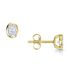 Berry's 18ct Yellow Gold Oval Cut Diamond 0.50ct Rub Over Stud Earrings - Berry's Jewellers