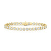 18ct Yellow Gold Oval & Round Brilliant Cut Rubover Set Bracelet