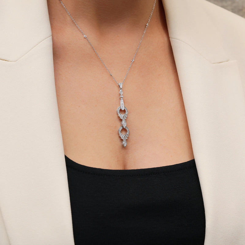 Berry's 18ct White Gold Art Deco Style Diamond Pendant - Berry's Jewellers