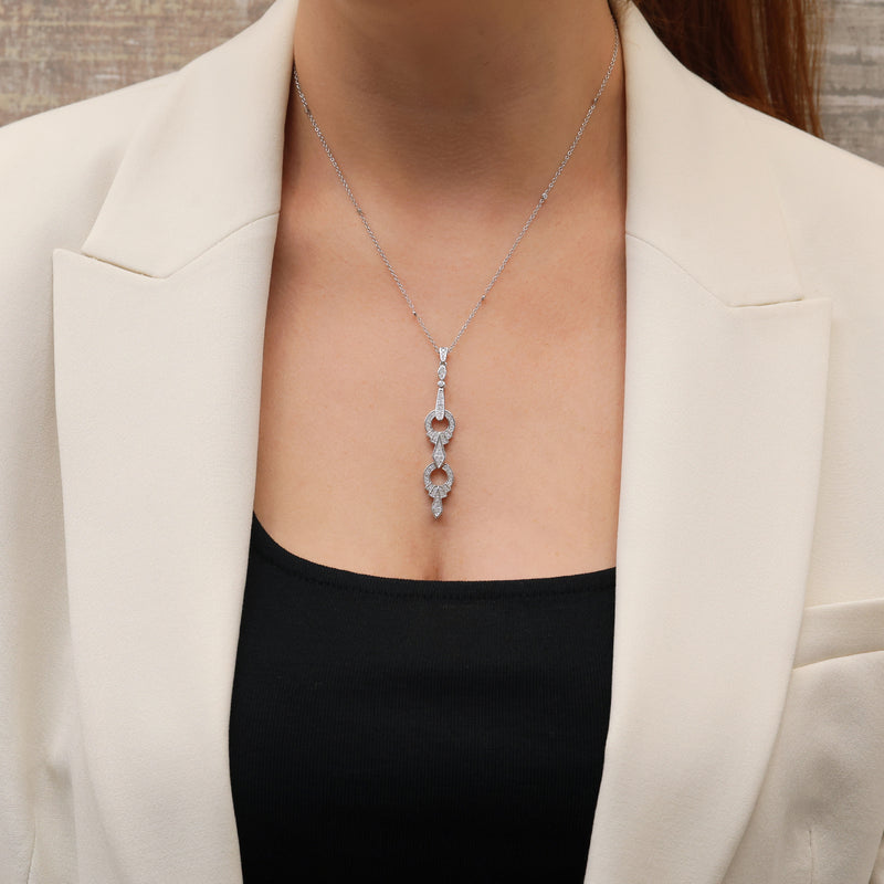 Berry's 18ct White Gold Art Deco Style Diamond Pendant - Berry's Jewellers