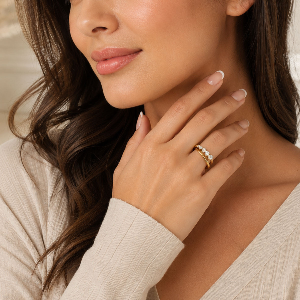 18ct Yellow Gold Five Stone Twist Shaped Dress Ring