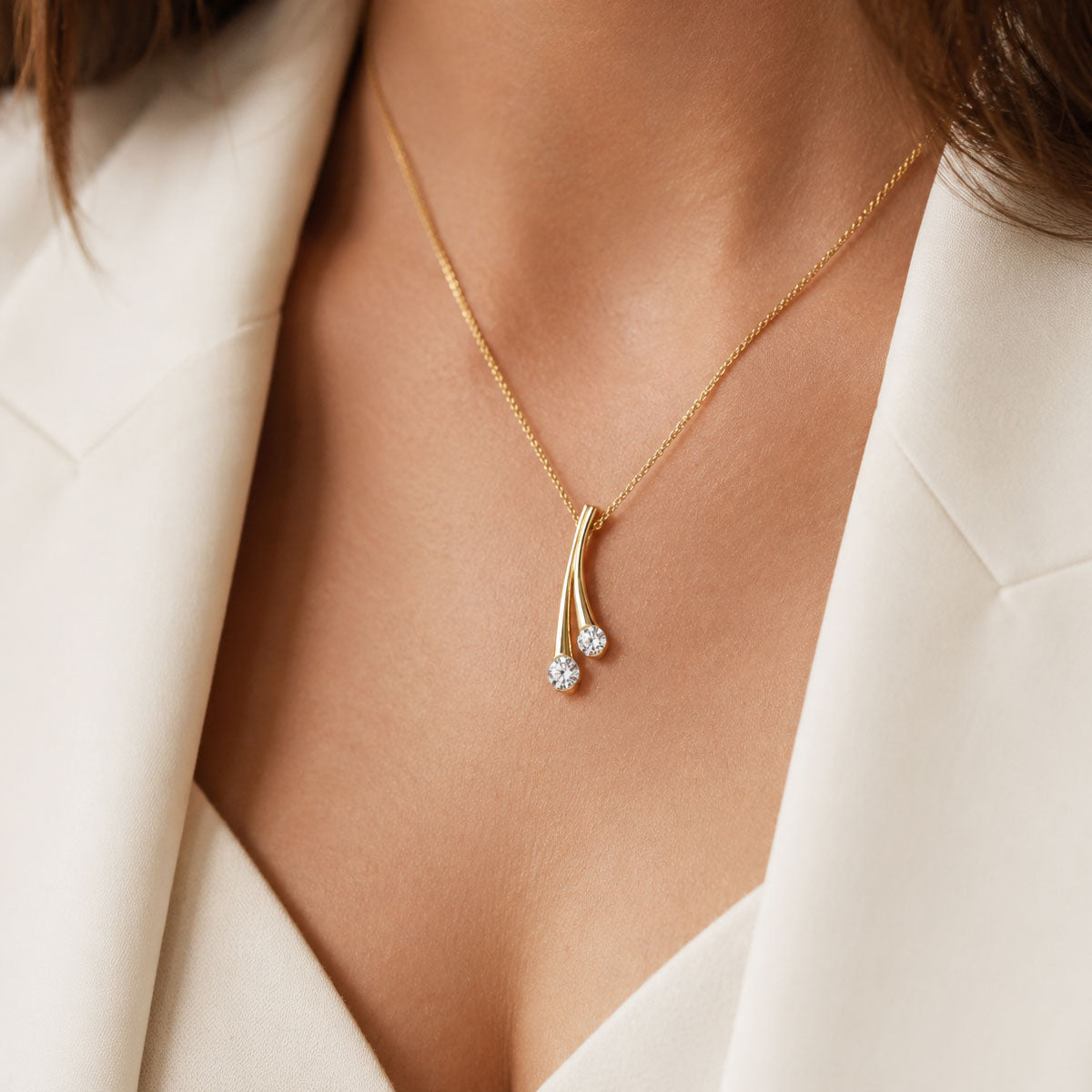 Berry's 18ct Yellow Gold Round Brilliant Cut Diamond Twist Pendant - Berry's Jewellers