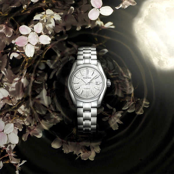 Grand Seiko Elegance ‘Sakura-Tukiyo’ 30mm Champagne Gold Dial Watch - Berry's Jewellers