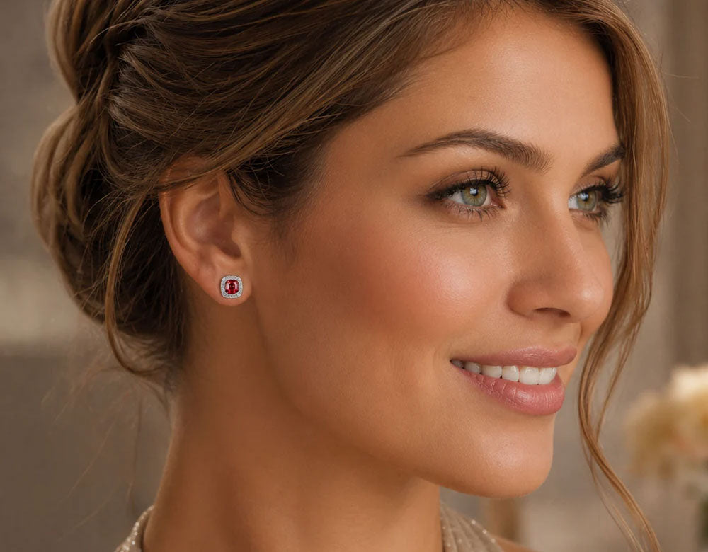 Luxury Stud Earrings in Gold and Diamonds