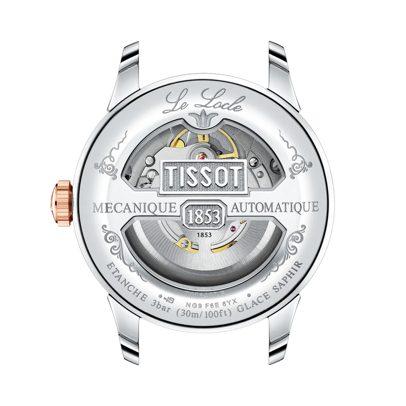 Tissot Le Locle 39.3mm Silver Dial Two-Tone Bracelet Mens Automatic Watch - Berry's Jewellers