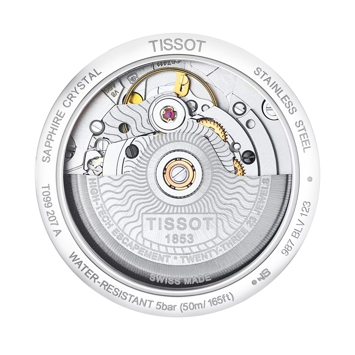 Tissot Chemin De Tourelles 32mm Blue Dial Steel Bracelet Ladies Automatic Watch - Berry's Jewellers