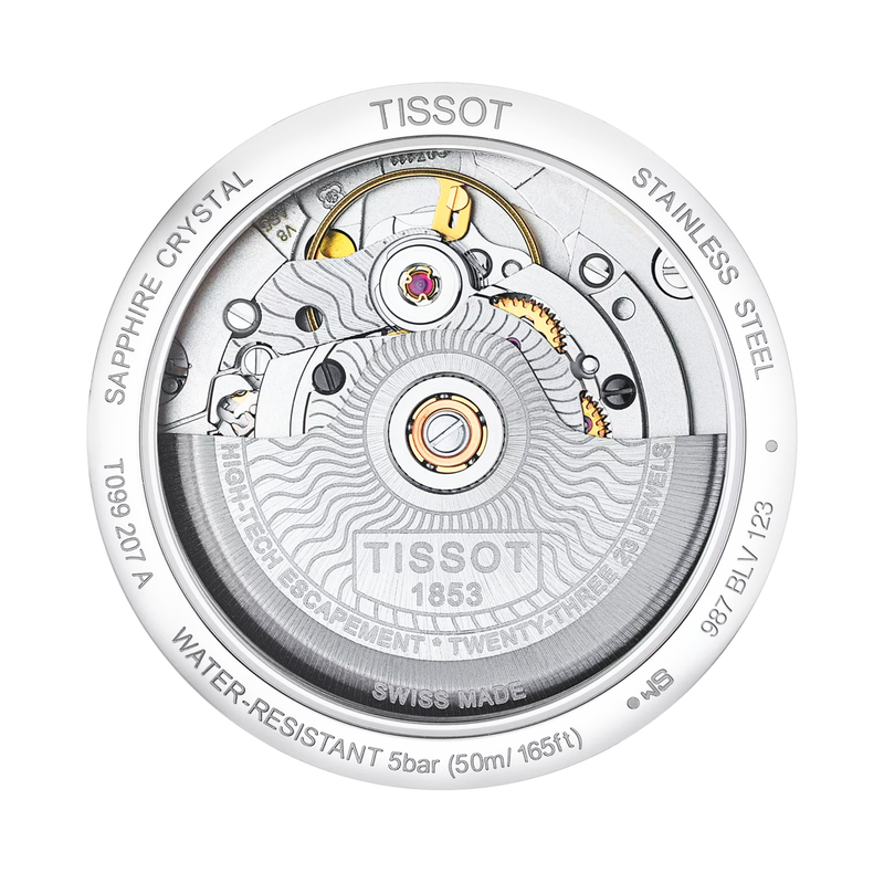 Tissot Chemin De Tourelles 32mm Blue Dial Steel Bracelet Ladies Automatic Watch - Berry's Jewellers