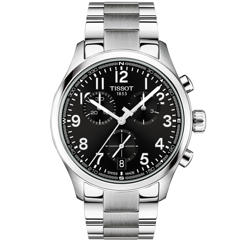 Tissot Chrono L 42mm Black Dial Steel Bracelet Mens Watch - Berry's Jewellers