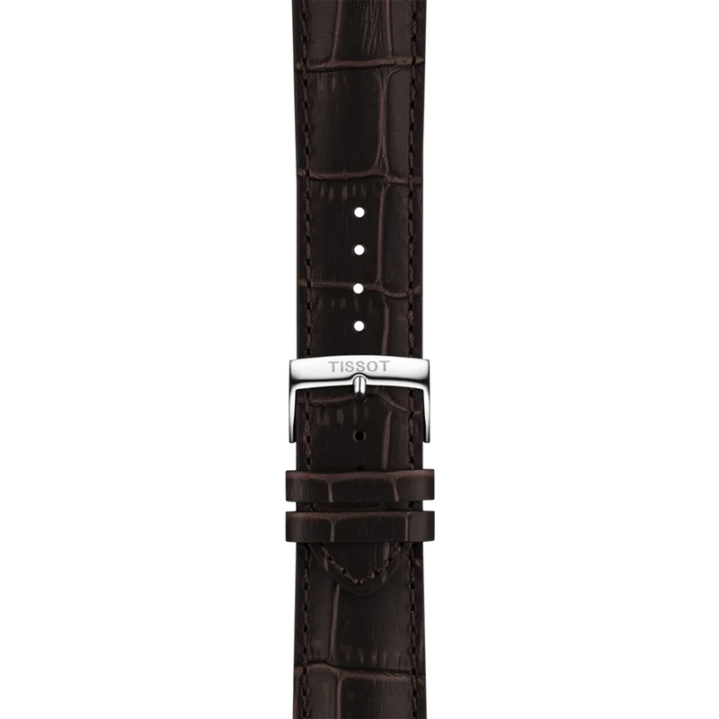 Chrono L 42mm Blue Dial Brown Leather Strap Watch