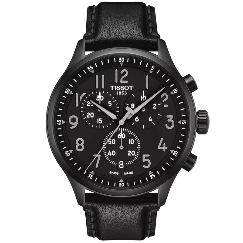 Chrono XL 45mm Black Dial Black PVD Black Strap Men Watch