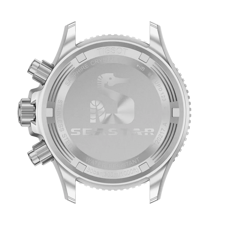 Seastar 1000 38mm Grey Gradient Dial White Bezel Chronograph Watch